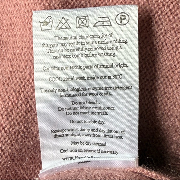 Pure Collection 100% Cashmere Boyfriend Cardigan Button Front Sweater Size 12 - Picture 11 of 13